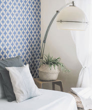 Load image into Gallery viewer, Petales Deux Wallpaper • Snow Navy • Insitu