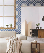 Load image into Gallery viewer, Petales Deux Wallpaper • Snow Navy • Insitu