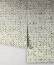 Load image into Gallery viewer, Lignes Deux Wallpaper • Sage Light Beige • Rolls