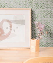 Load image into Gallery viewer, Lignes Deux Wallpaper • Sage Light Beige • Insitu