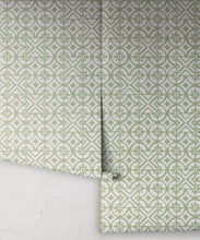 Load image into Gallery viewer, Lignes Deux Wallpaper • Snow Green • Rolls