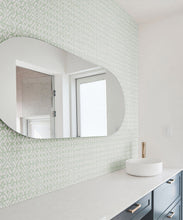 Load image into Gallery viewer, Lignes Deux Wallpaper • Snow Green • Insitu