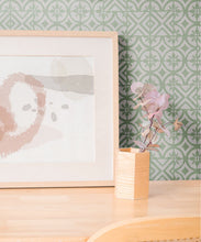 Load image into Gallery viewer, Lignes Deux Wallpaper • Snow Green • Insitu