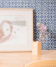 Load image into Gallery viewer, Lignes Deux Wallpaper • Snow Navy • Insitu