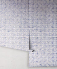 Load image into Gallery viewer, Tuile Wallpaper • Blue White • Rolls