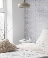 Load image into Gallery viewer, Tuile Wallpaper • Blue White • Insitu