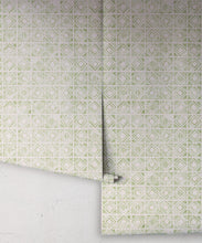Load image into Gallery viewer, Tuile Wallpaper • Sage Light Beige • Rolls