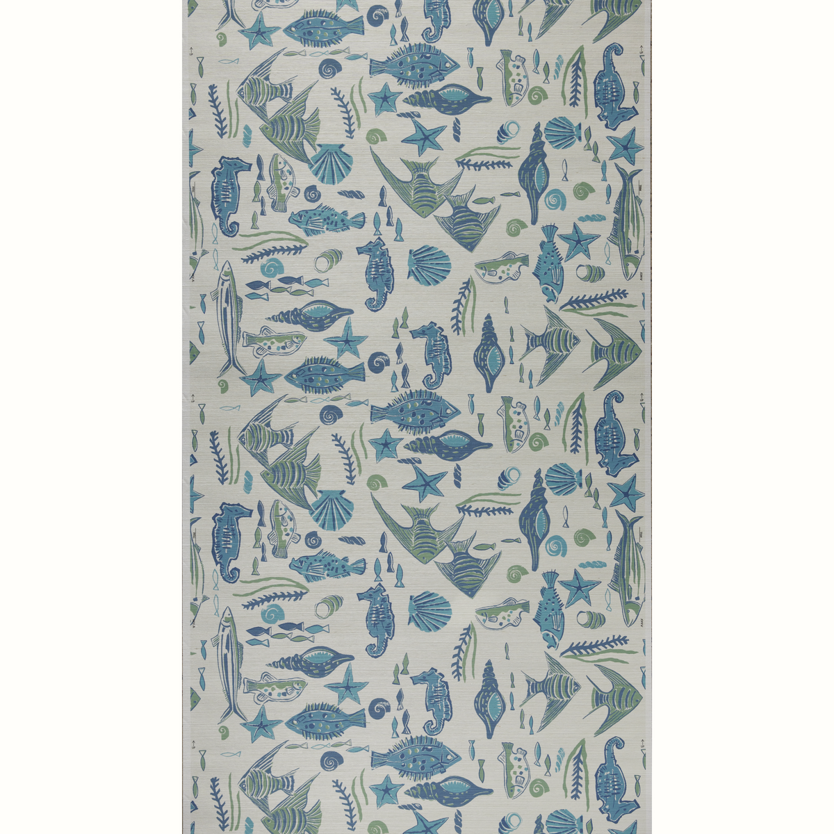 St Tropez Grasscloth Wallpaper by Peter Dunham - Original on White