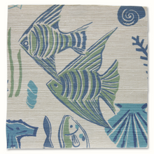 Load image into Gallery viewer, St Tropez Grasscloth Wallpaper by Peter Dunham - Green/Blue on White