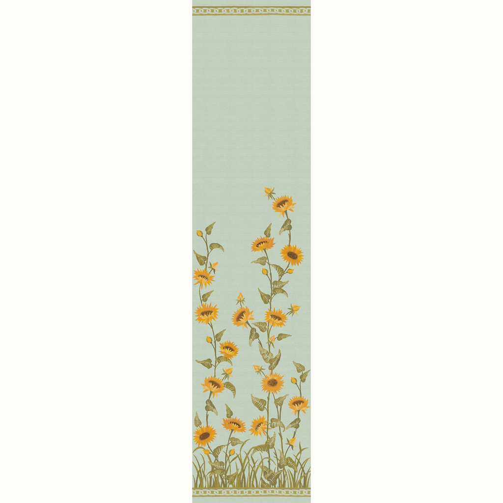 Sunflower Field Grasscloth Mural by Peter Dunham