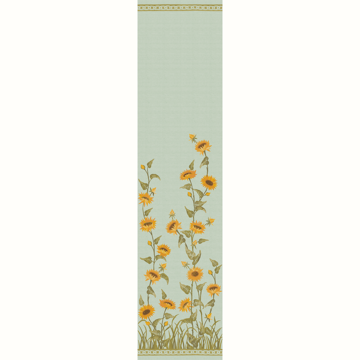 Sunflower Field Grasscloth Mural by Peter Dunham