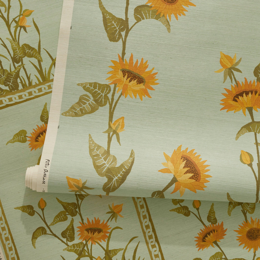 Sunflower Vignette Grasscloth Wallpaper by Peter Dunham