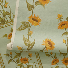 Load image into Gallery viewer, Sunflower Vignette Grasscloth Wallpaper by Peter Dunham