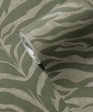 Load image into Gallery viewer, Serengeti Stripe Vinyl Wallpaper - Colourway: Palm - Swatch