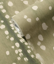 Load image into Gallery viewer, Fawn Spot Vinyl Wallpaper - Colourway: Palm - Swatch