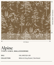 Load image into Gallery viewer, Alpine Vinyl Wallpaper - Colourway: Umber - Insitu