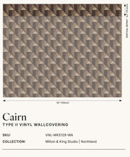 Load image into Gallery viewer, Cairn Vinyl Wallpaper - Colourway: Walnut - Insitu