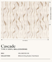 Load image into Gallery viewer, Cascade Vinyl Wallpaper - Colourway: Oat - Insitu