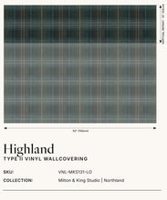 Load image into Gallery viewer, Highland Vinyl Wallpaper - Colourway: Loch - Insitu