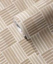 Load image into Gallery viewer, Osier Vinyl Wallpaper - Colourway: Oat - Swatch