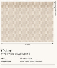 Load image into Gallery viewer, Osier Vinyl Wallpaper - Colourway: Oat - Insitu