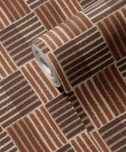 Load image into Gallery viewer, Osier Vinyl Wallpaper - Colourway: Walnut - Swatch