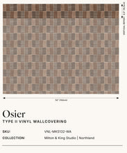 Load image into Gallery viewer, Osier Vinyl Wallpaper - Colourway: Walnut - Insitu