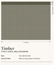 Load image into Gallery viewer, Timber Vinyl Wallpaper - Colourway: Moss - Insitu
