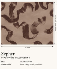 Load image into Gallery viewer, Zephyr Vinyl Wallpaper - Colourway: Walnut - Insitu