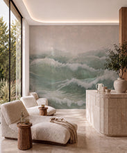 Load image into Gallery viewer, Swell Vinyl Mural - Colourway: Sea Glass - Insitu