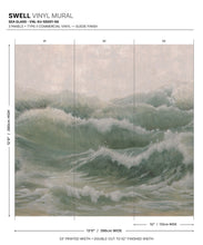 Load image into Gallery viewer, Swell Vinyl Mural - Colourway: Sea Glass - Diagram