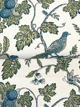 Load image into Gallery viewer, Parterre Wallpaper - Sage &amp; Indigo wallpaper detail