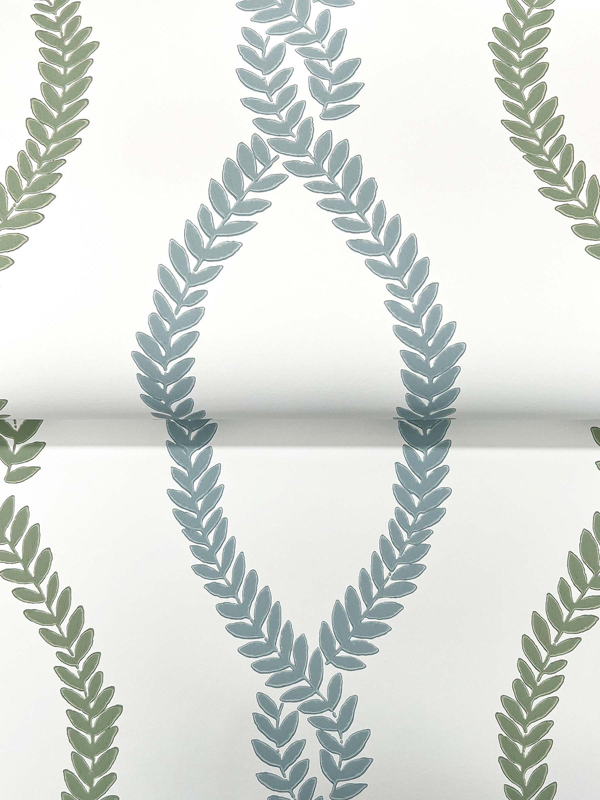 Laureate Wallpaper - Blue & Green wallpaper detail