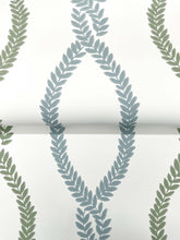 Load image into Gallery viewer, Laureate Wallpaper - Blue &amp; Green wallpaper detail