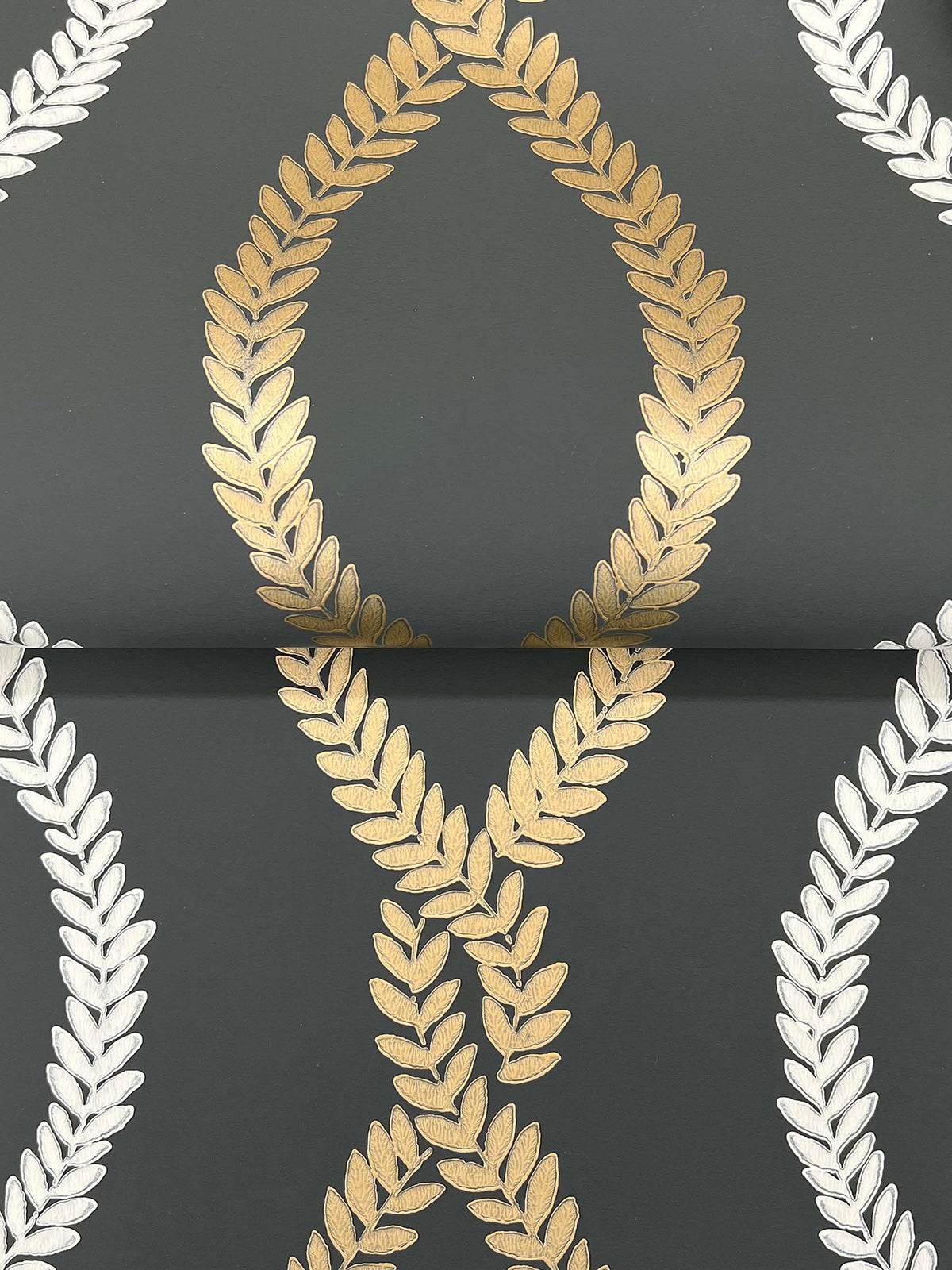 Laureate Wallpaper - Off Black wallpaper detail