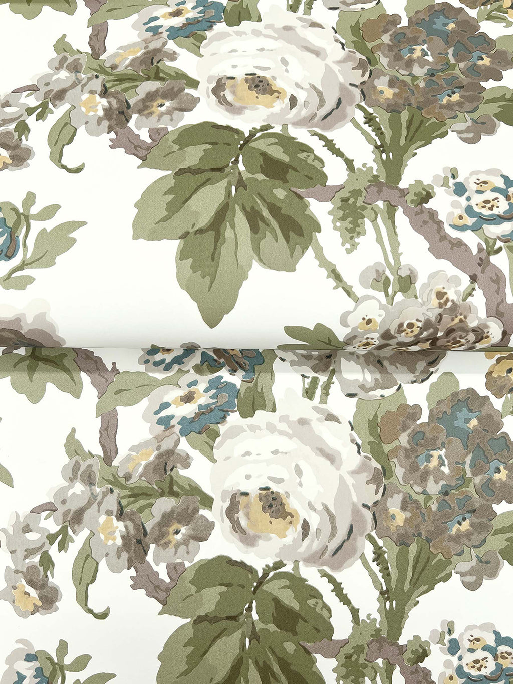 Beatrix Wallpaper - Neutral & Sage wallpaper detail