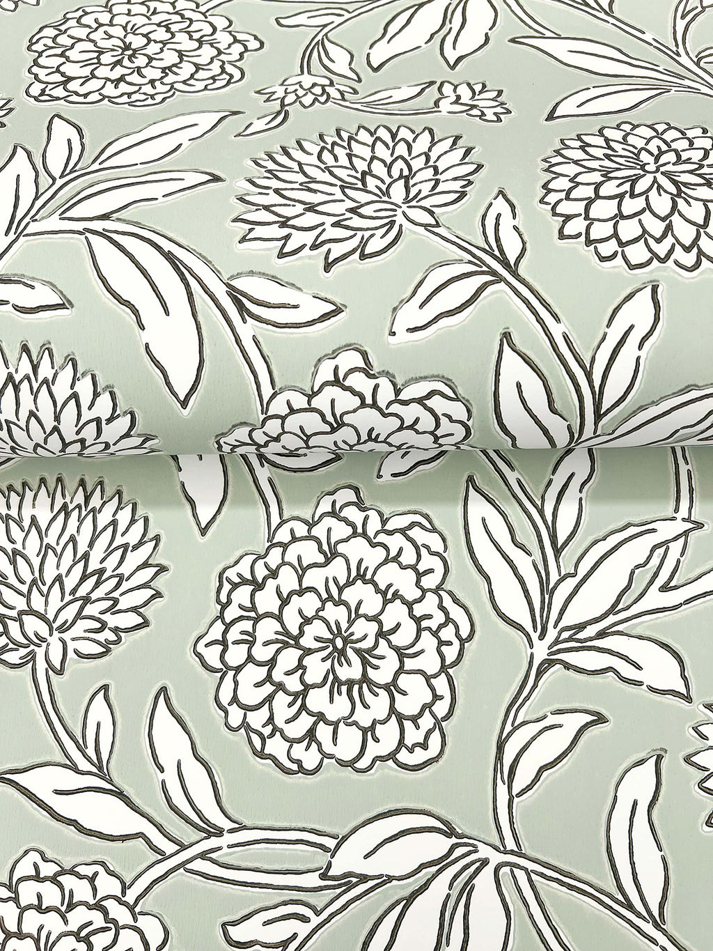 Chatsworth Garden Wallpaper - Celery wallpaper detail