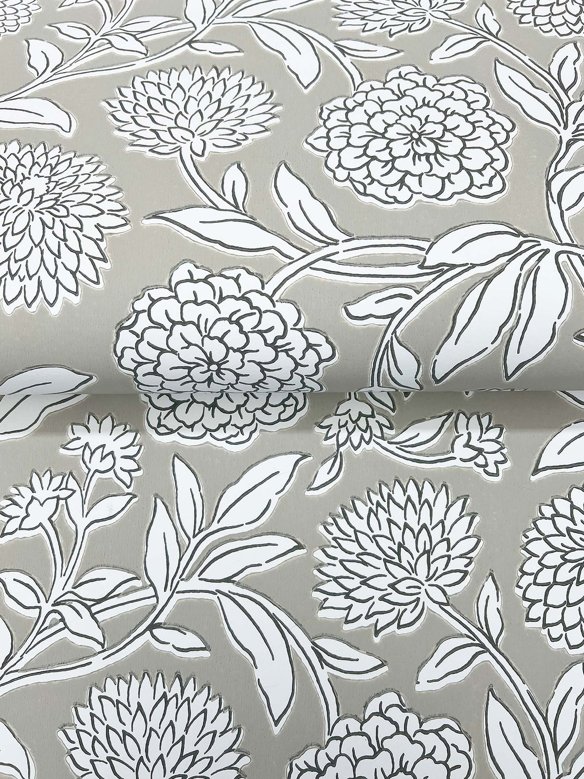 Chatsworth Garden Wallpaper - Taupe wallpaper detail