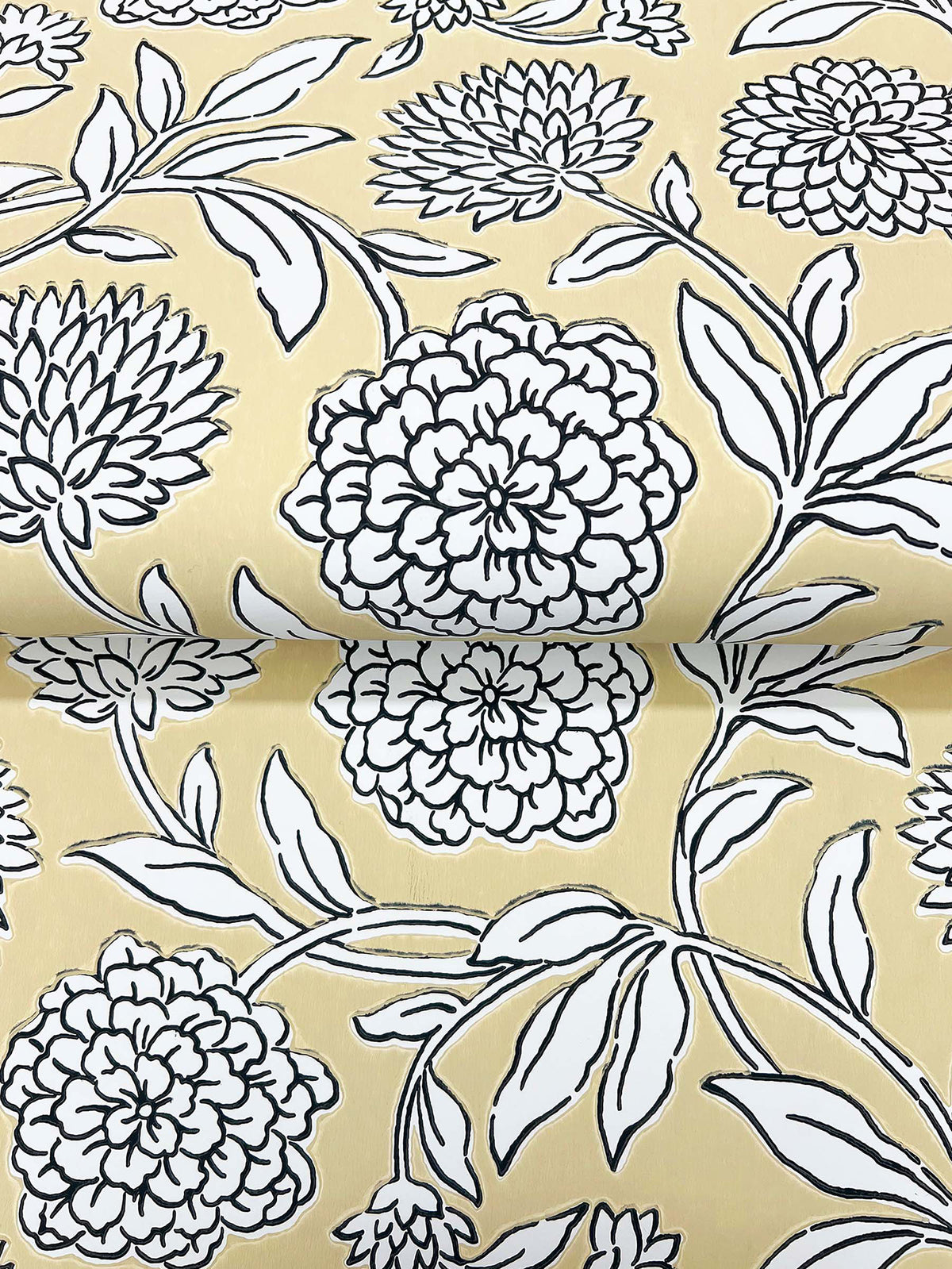 Chatsworth Garden Wallpaper - Saffron wallpaper detail