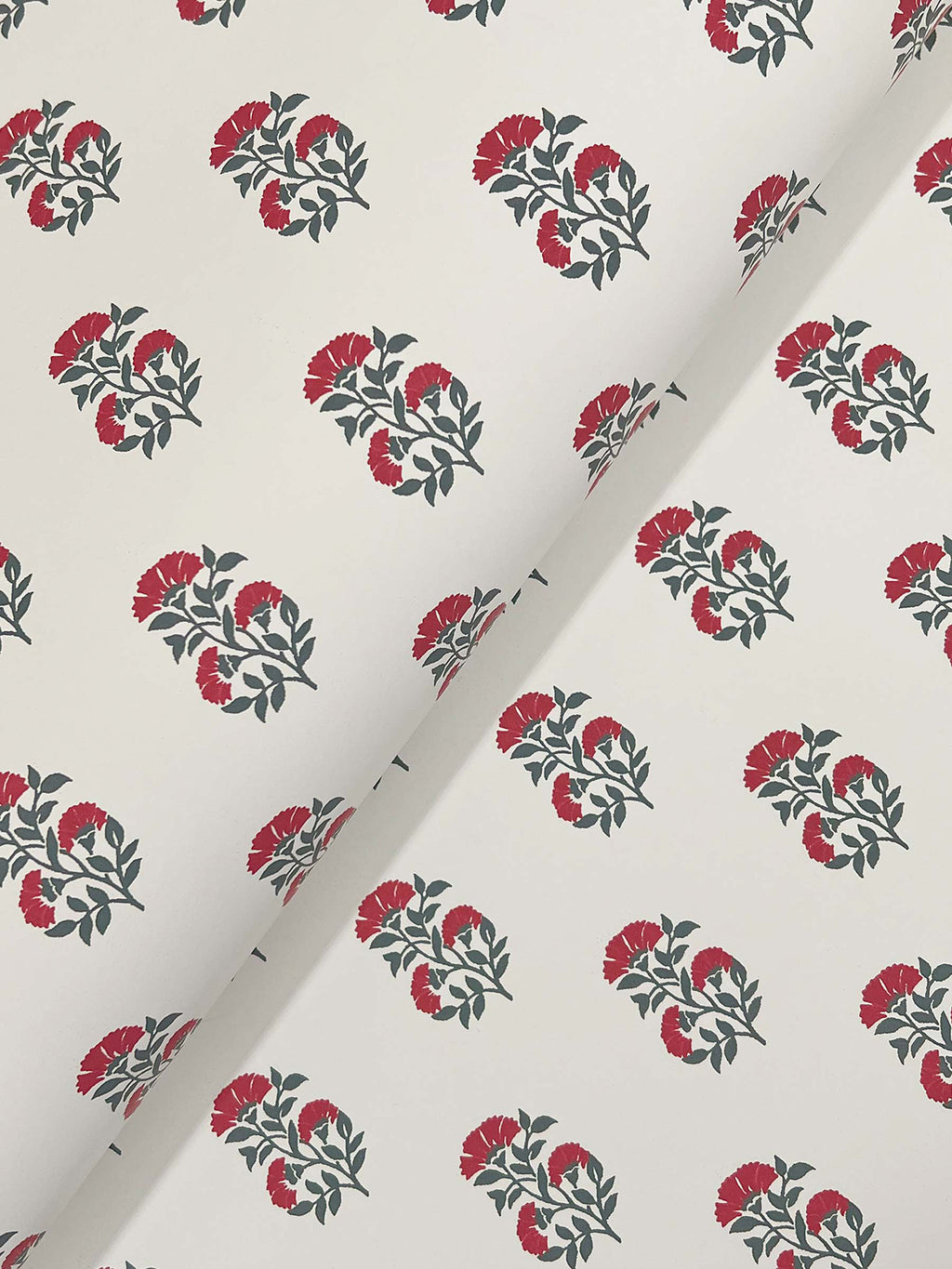 Sylvie Wallpaper - Red & Charcoal wallpaper detail