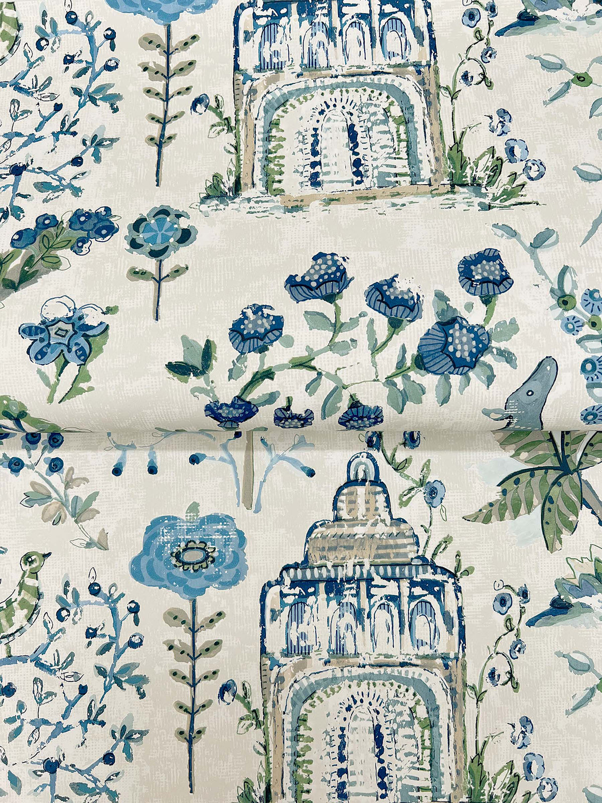 Parc Wallpaper - Blue & Green wallpaper detail