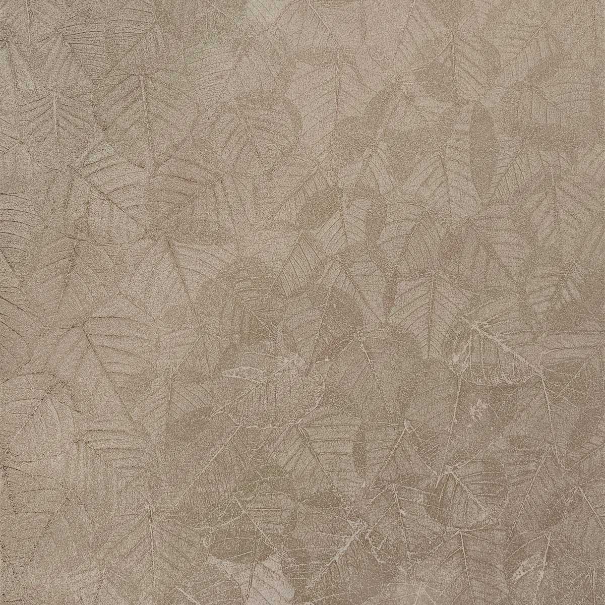 Luminous Leaf Collage Wallpaper - Gold on Foil pattern