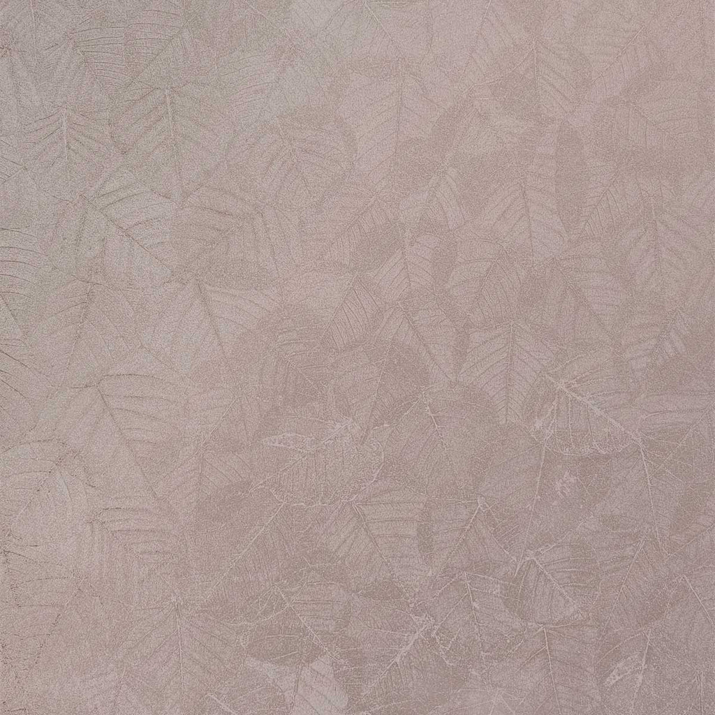 Luminous Leaf Collage Wallpaper - Blush on Foil pattern