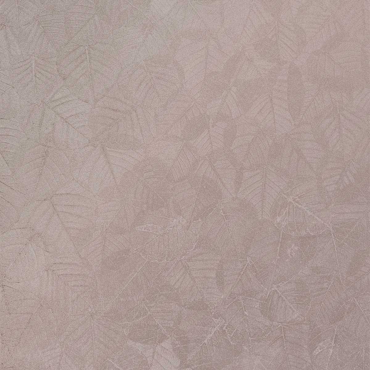 Luminous Leaf Collage Wallpaper - Blush on Foil pattern