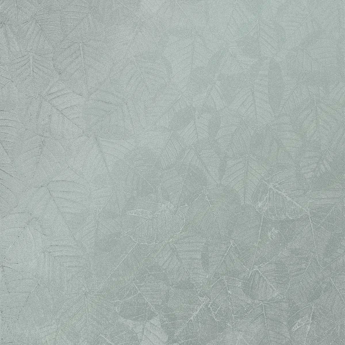 Luminous Leaf Collage Wallpaper - Green on Foil pattern