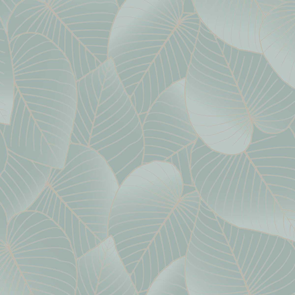 Graphic Leaves Wallpaper - Light Green pattern