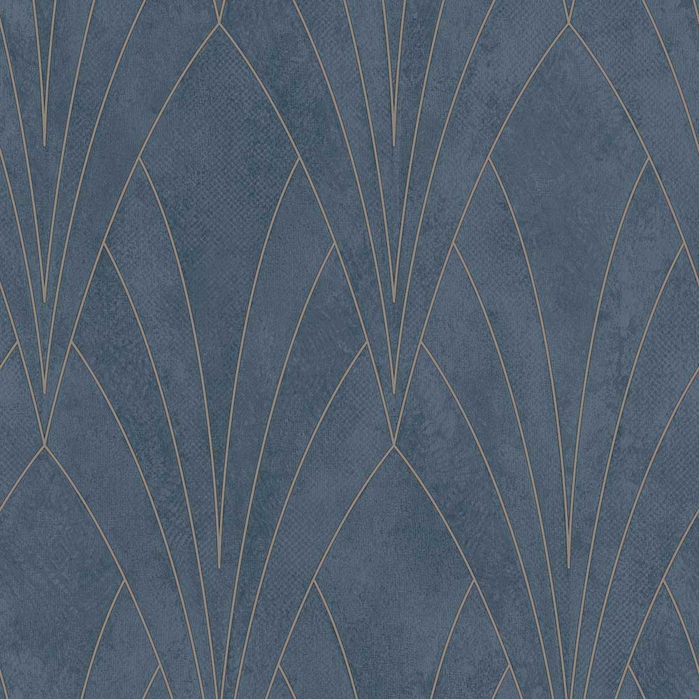 Gatsby Glamour Wallpaper - Blue Ground pattern