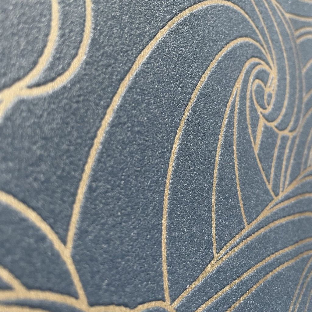Big Wave Wallpaper - Blue room view