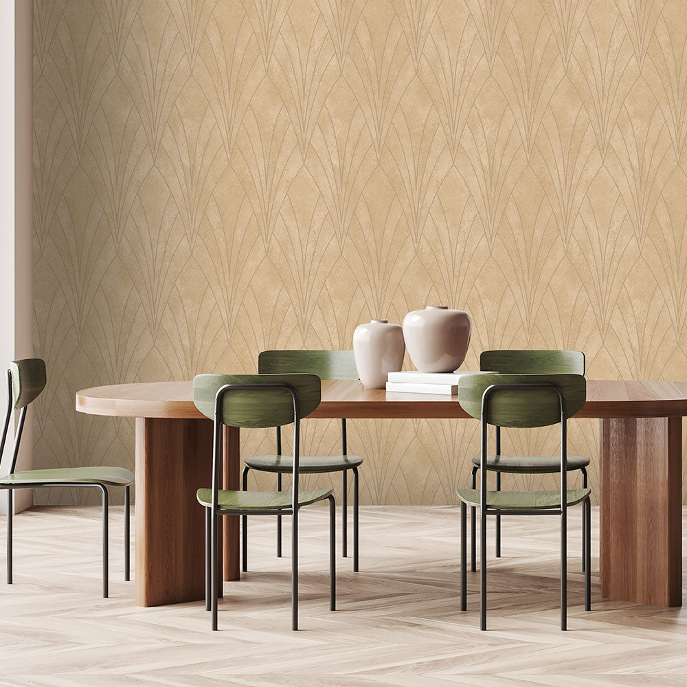 Gatsby Glamour Wallpaper - Beige Ground room view