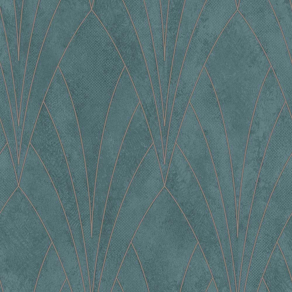 Gatsby Glamour Wallpaper - Green Ground pattern